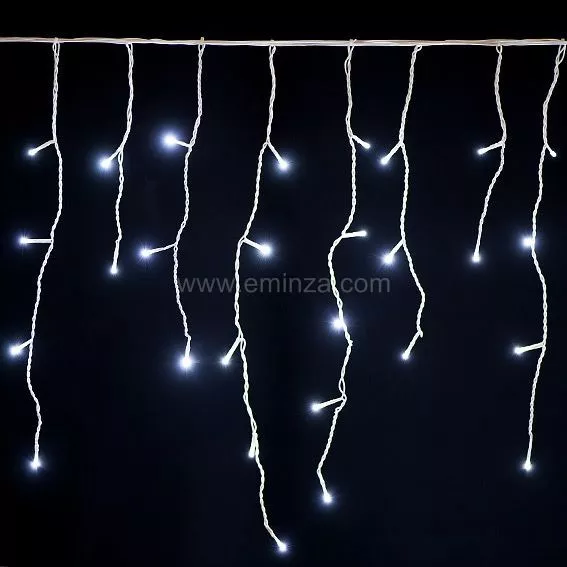 Stalactite lumineuse 7,50 m 175 LED câble blanc Stars Blanc froid
