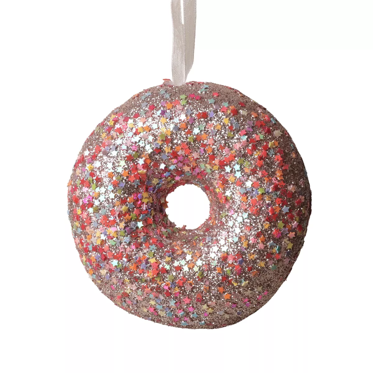 Donut di Natale da appendere (D9 cm) Golosità Rosa glitterato