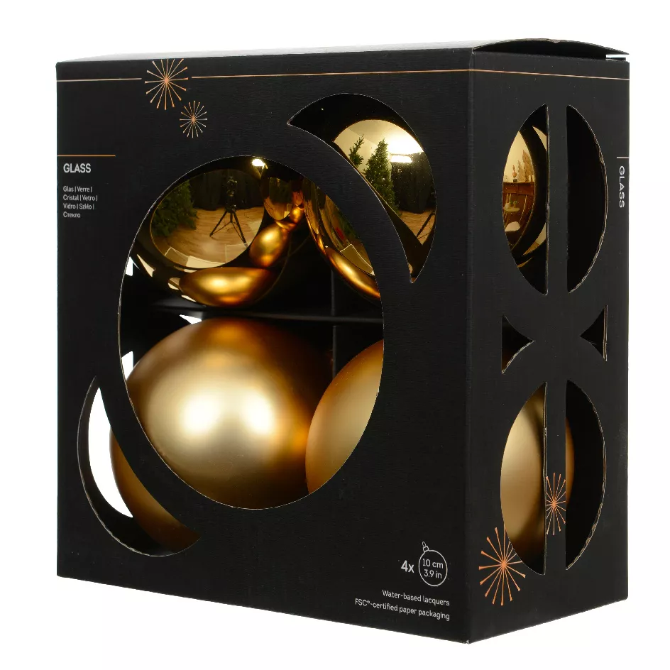 Pallina di Natale in vetro (D100 mm) Boreale Oro