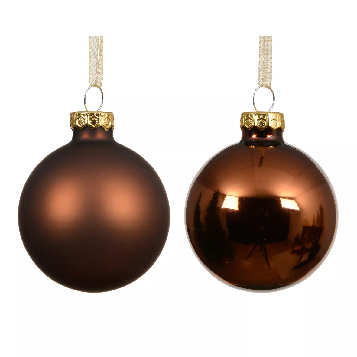 Set di 6 palline di Natale in vetro (D80 mm) Boreale Marrone caffè