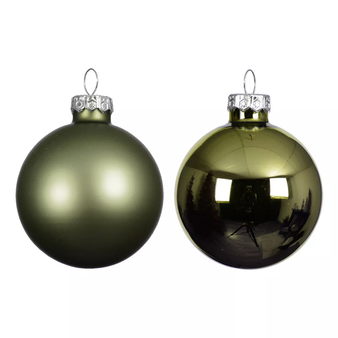 Set van 4 kerstballen van glas (D100 mm) Boreaal Rozemarijn Groen