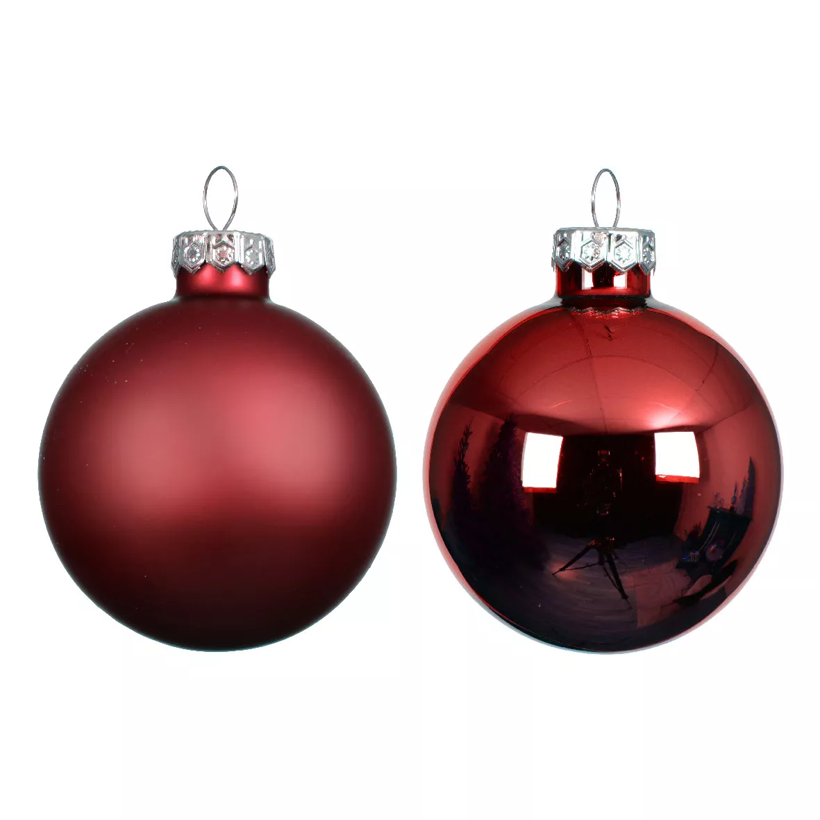 Set di 4 palline di Natale in vetro (D100 mm) Boreale Bordeaux