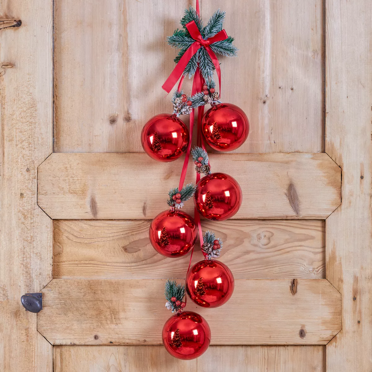 Suspension de Noël déco (H22 cm) Boules Luxe Rouge