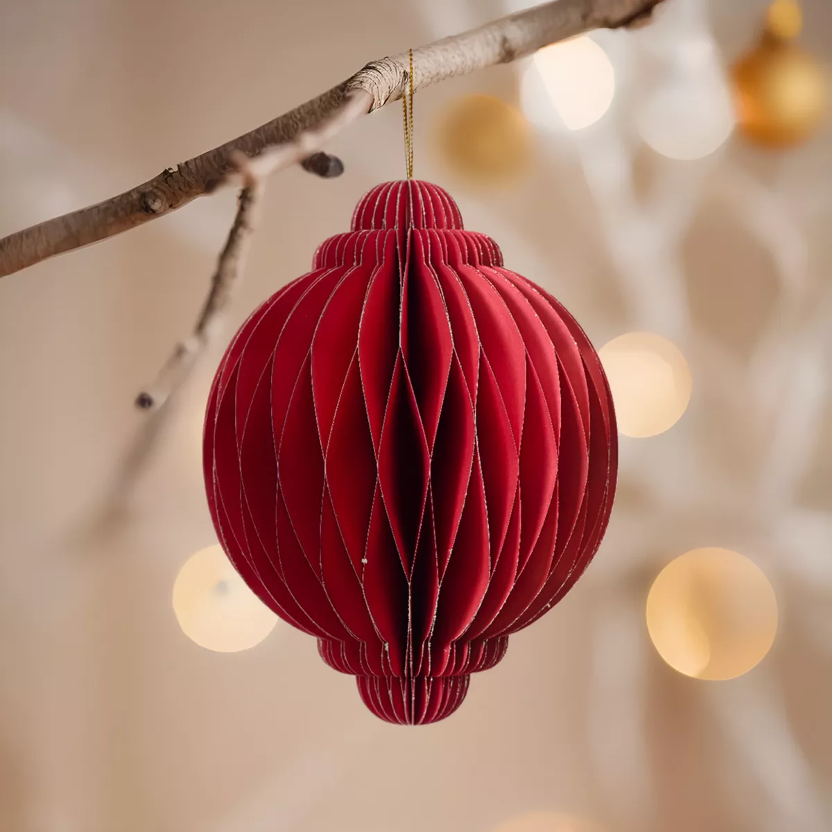 Cipolla di carta da appendere (H15 cm) Chiusura Magnetica Rossa