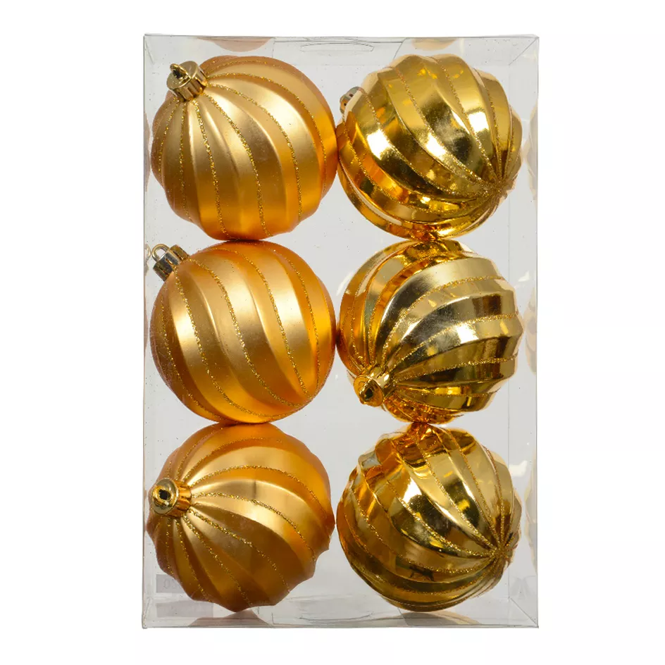 Set von 6 Weihnachtskugeln (D80 mm) Glam Chic Gold