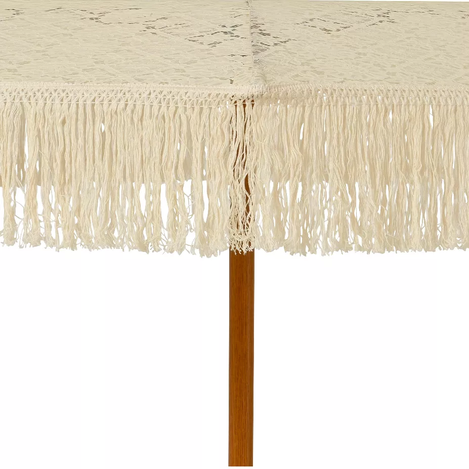 Sonnenschirm rund Fransen (D2 m) Isy Dentelle Beige
