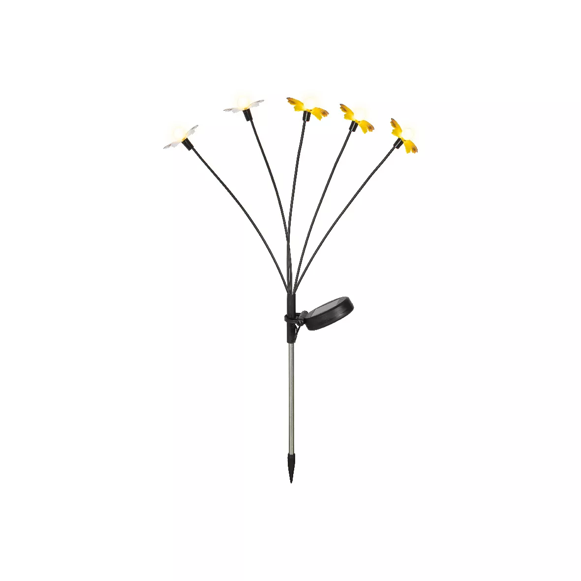 Decorazione luminosa Solare da infilare nel terreno (H60 cm) Farfalle Giallo e bianco caldo