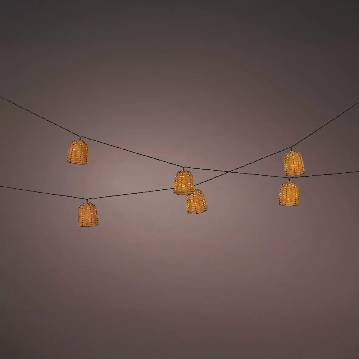 Ghirlanda luminosa solare in resina intrecciata 8 LED (2,10 m) Campagna Naturale