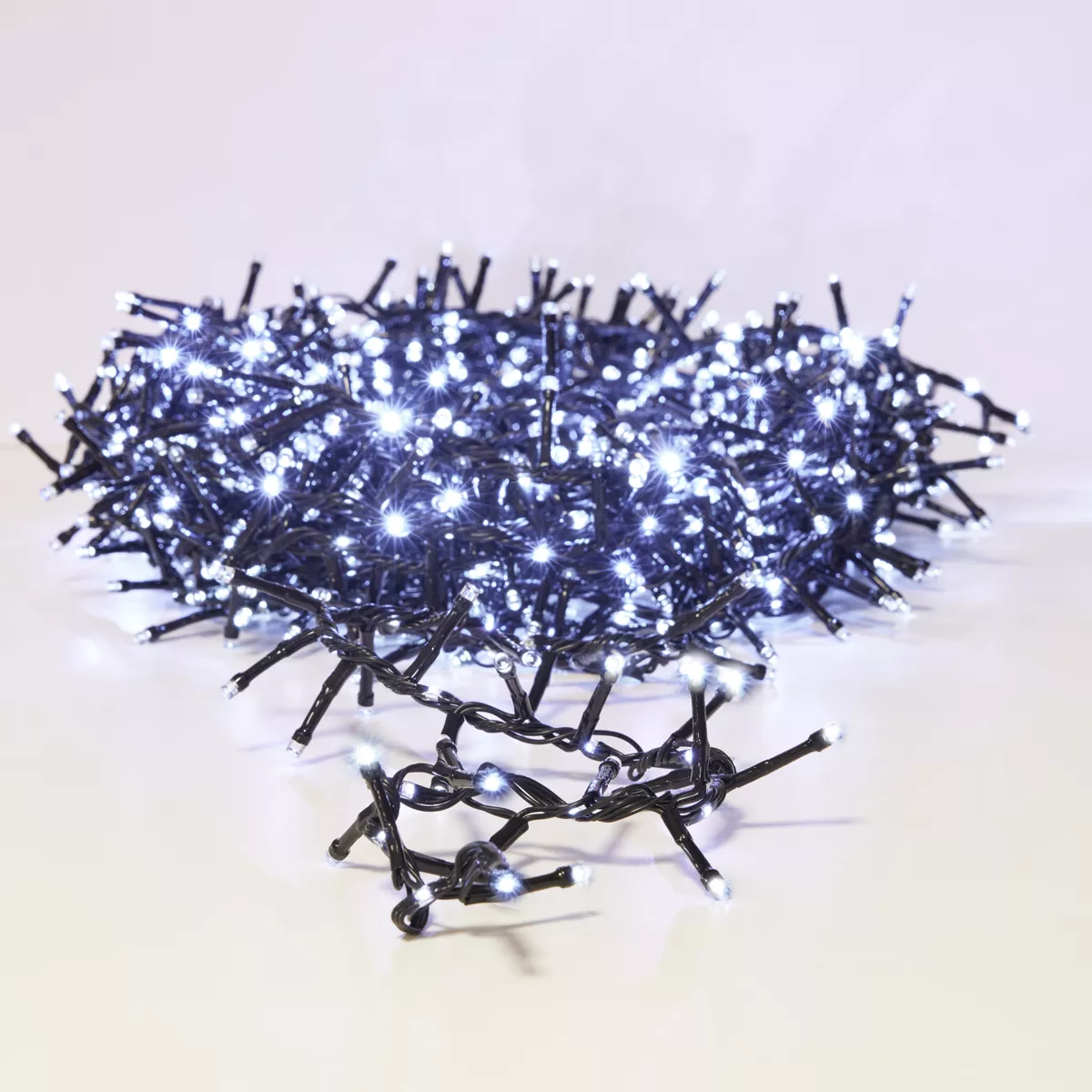Ghirlanda luminosa 20 m 1410 LED cavo nero effetto cascata Bianco freddo