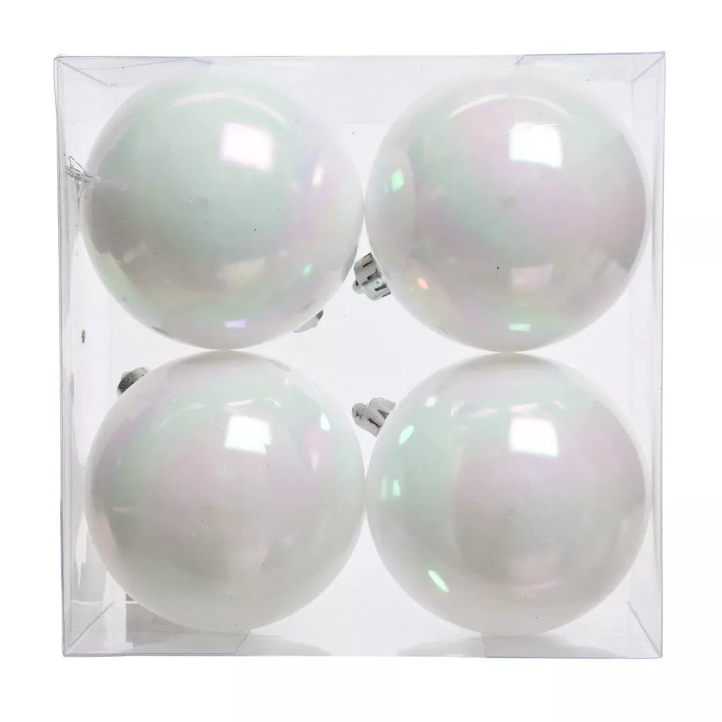 Set di 4 palline di Natale (D100 mm) Aravis Bianco iridescente