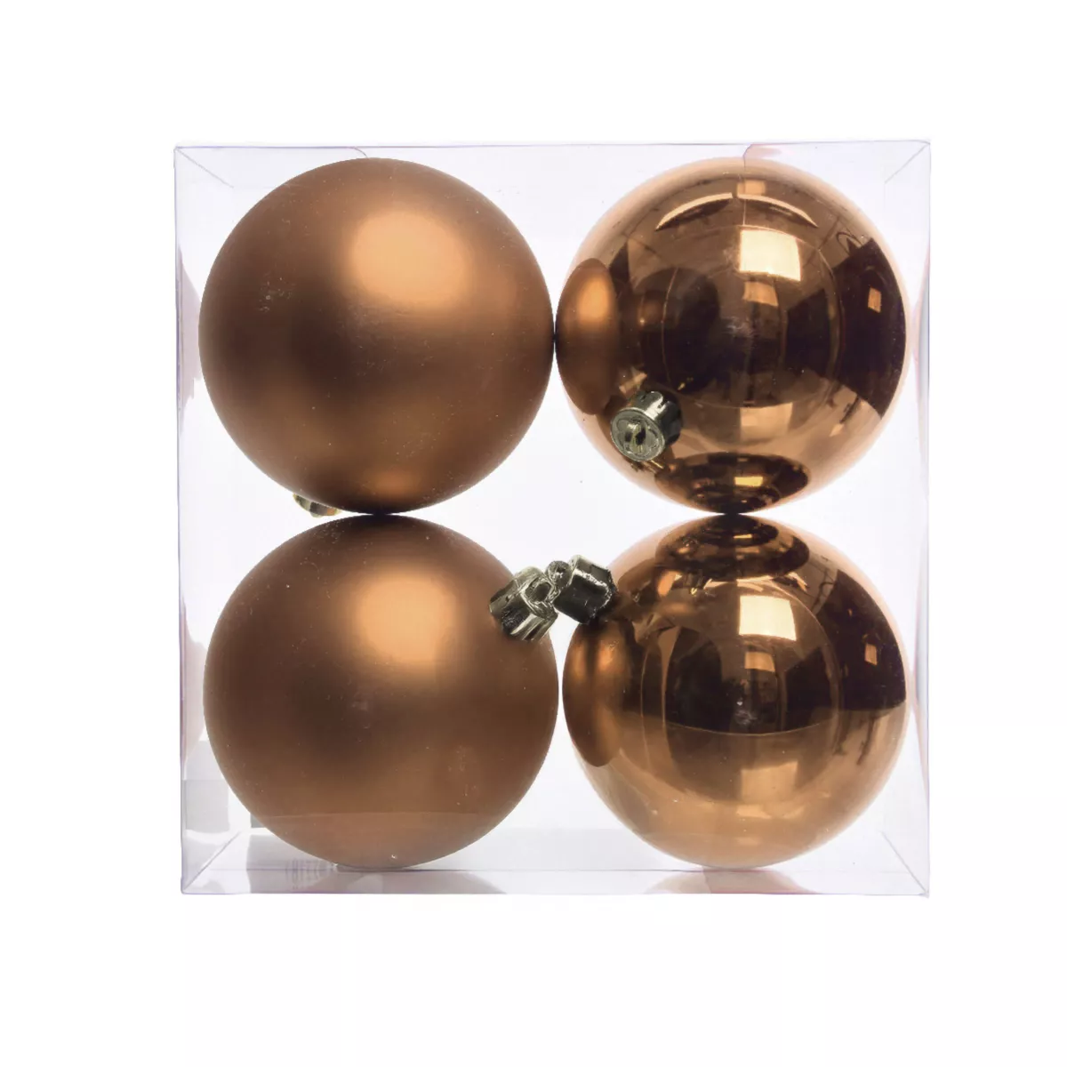 Set di 4 palline di Natale (D100 mm) Aravis Cognac
