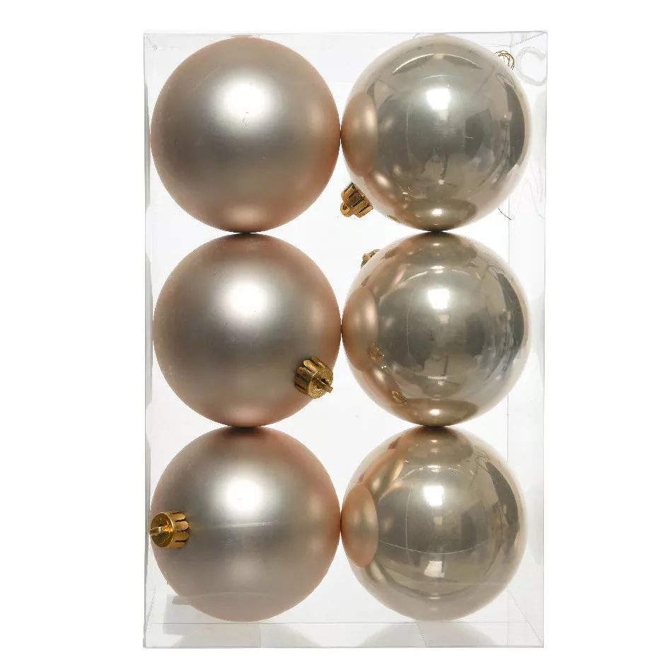 Lot de 6 boules de Noël (D80 mm) Aravis Perle