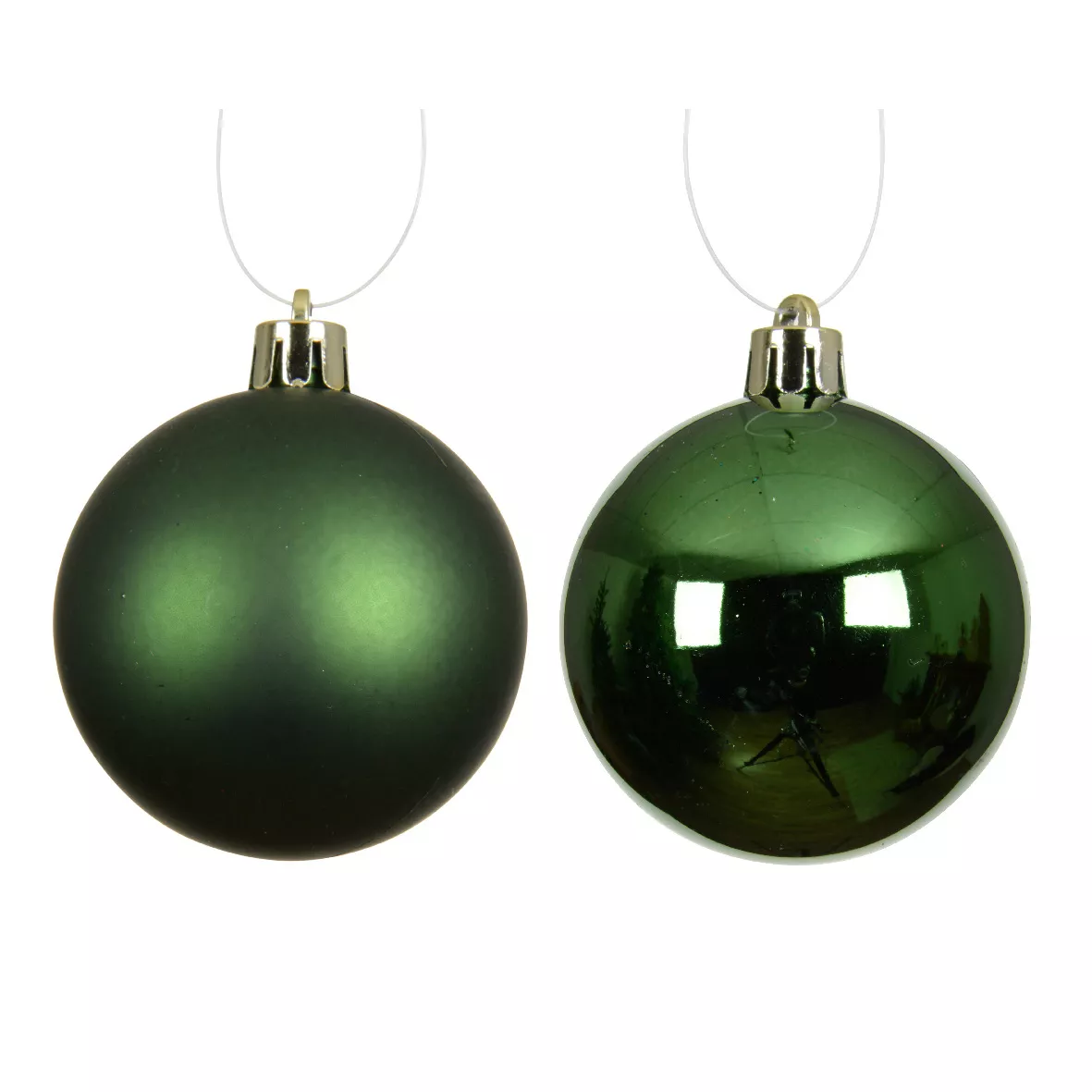 Lot de 6 boules de Noël (D80 mm) Aravis Vert sapin