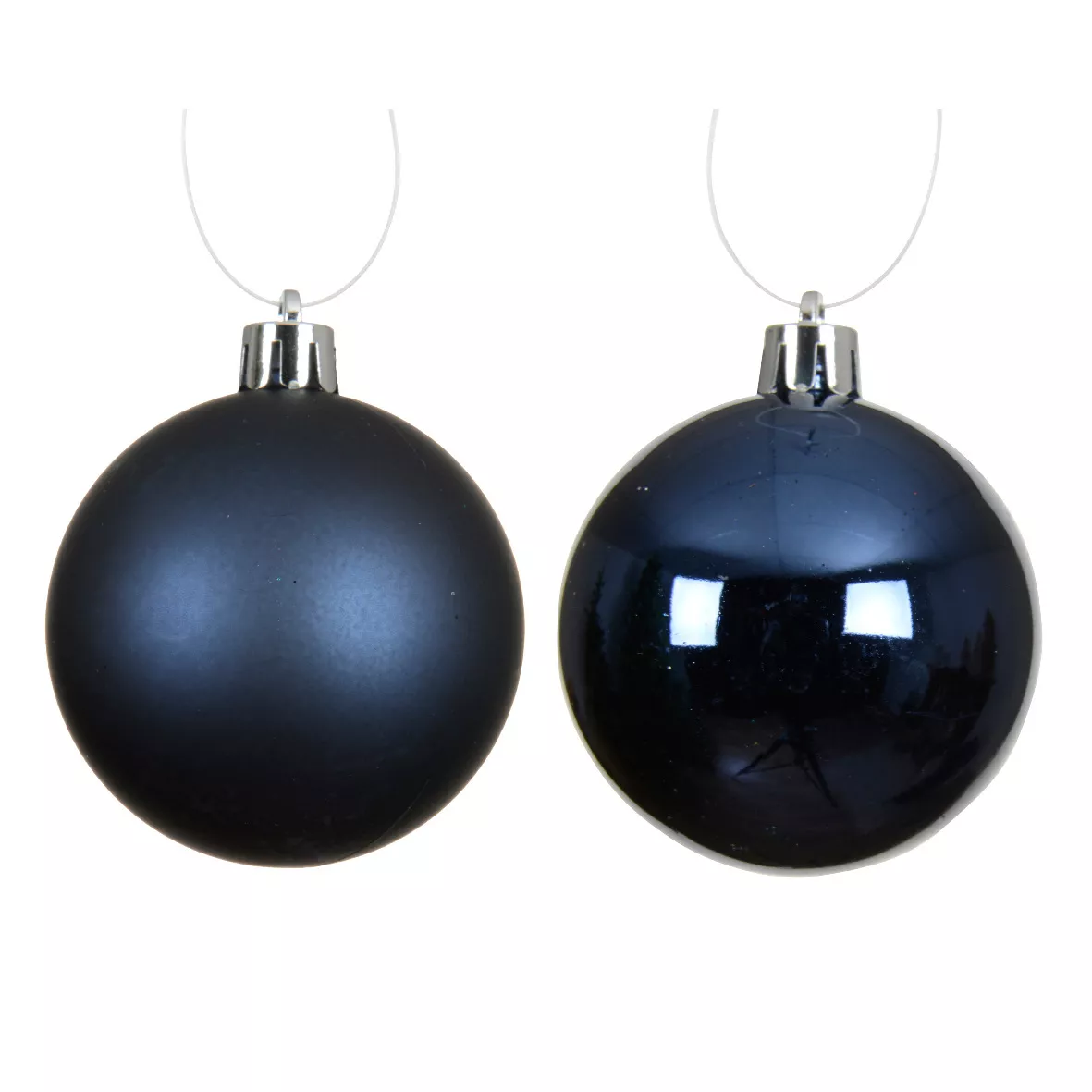 Lot de 6 boules de Noël (D80 mm) Aravis Bleu nuit