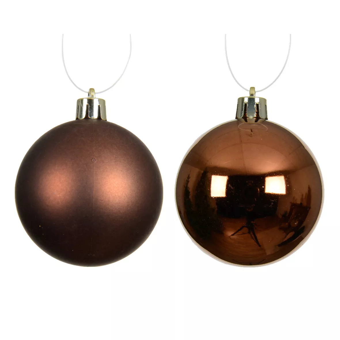Lot de 6 boules de Noël (D80 mm) Aravis Brun café