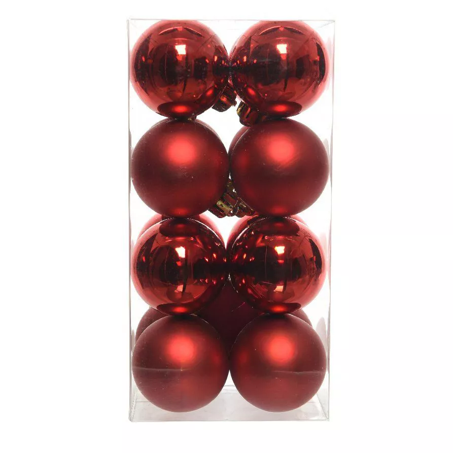 Lot de 16 boules de Noël (D40 mm) Aravis Rouge