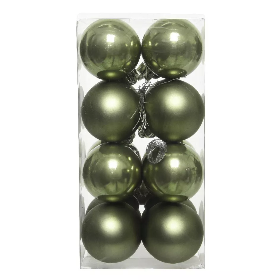 Lot de 16 boules de Noël (D40 mm) Aravis Vert romarin