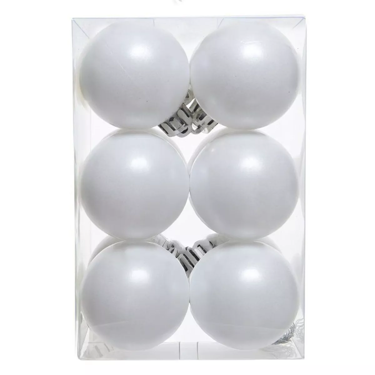 Lot de 12 boules de Noël (D60 mm) Aravis Blanc