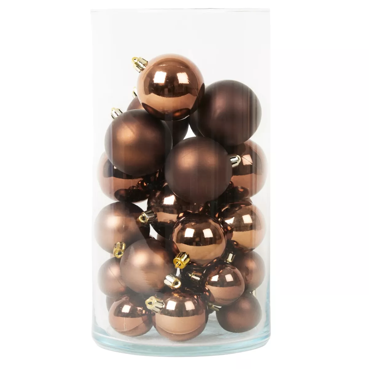 Lot de 30 boules de Noël (D60 mm) Aravis Brun café