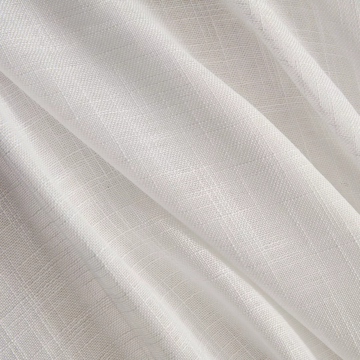 Paire de voilages passe-tringle effet lin (60 x 120 cm) Robin Blanc