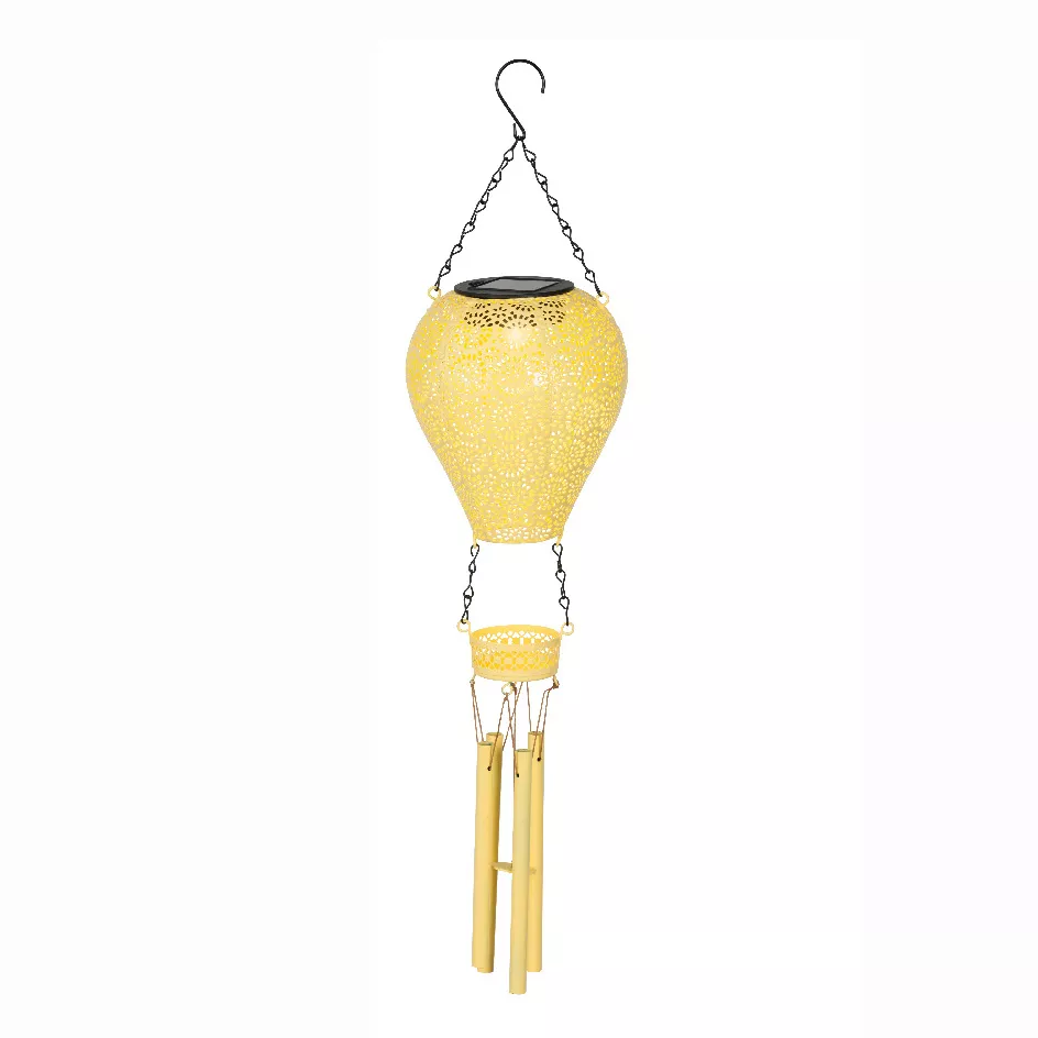 Lampada solare a sospensione per giardino LED (H56 cm) Mongolfiera Verde