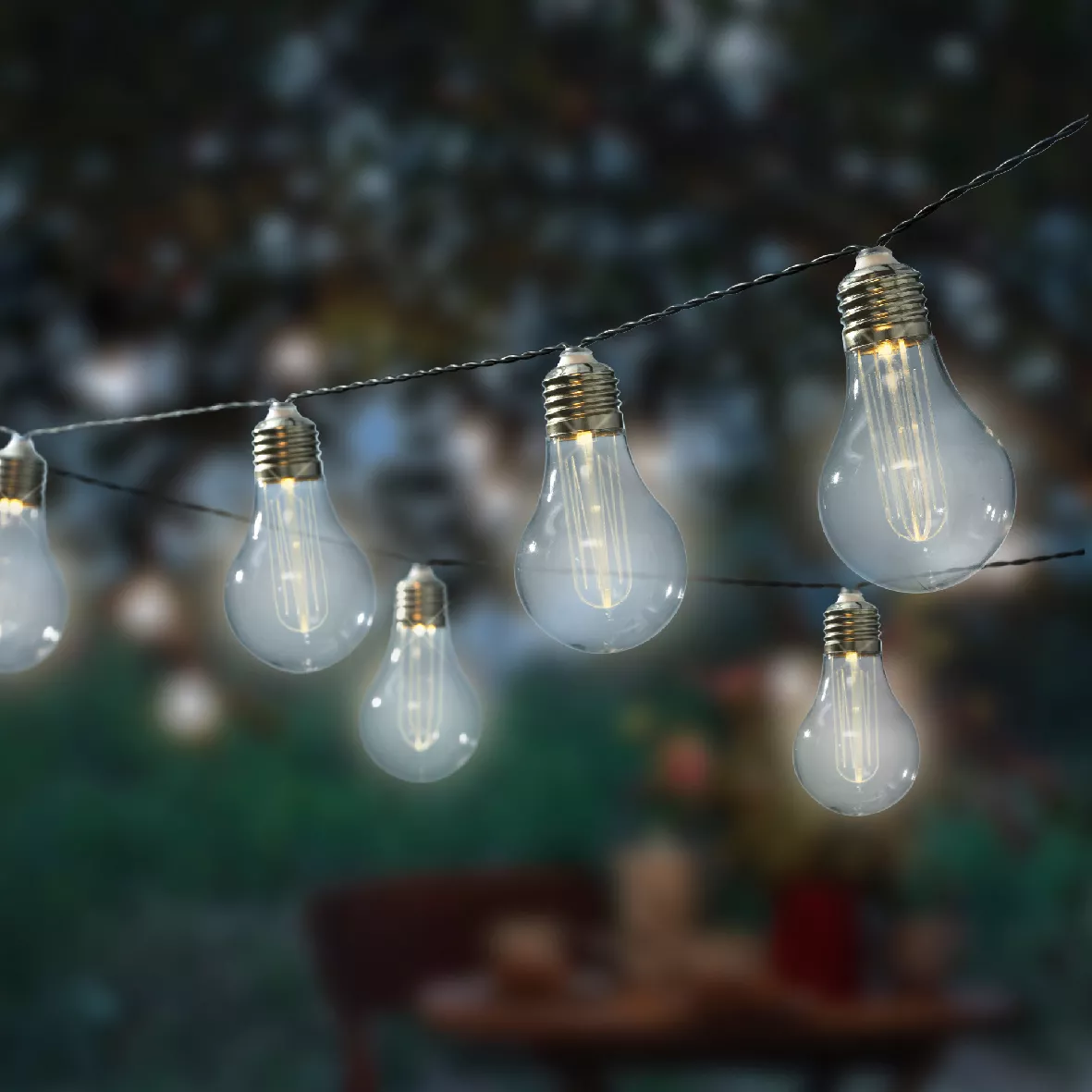 Solar Lichterkette 10 LED (4,5 m) Blinkende Guinguette Warmweiß - Gartendeko, Möbel & Accessoires