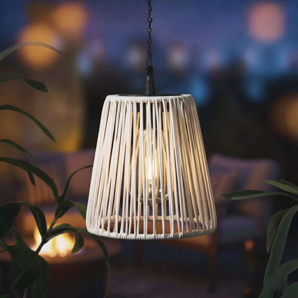 Lampada solare a sospensione per giardino LED (H58 cm) Midtown Bianco e bianco caldo