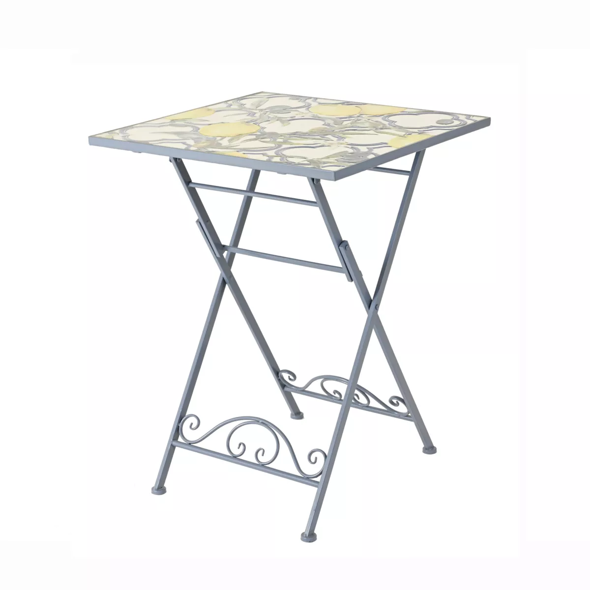 Tavolo bistro quadrato pieghevole in mosaico (58 x 58 cm) Sorrento Azzurro