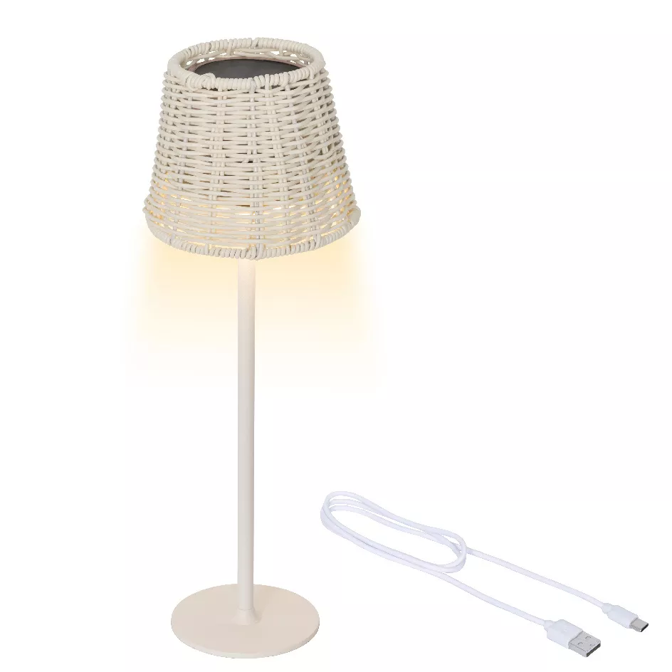 Lampada da tavolo solare LED esterna (H38 cm) Marylebone Bianco