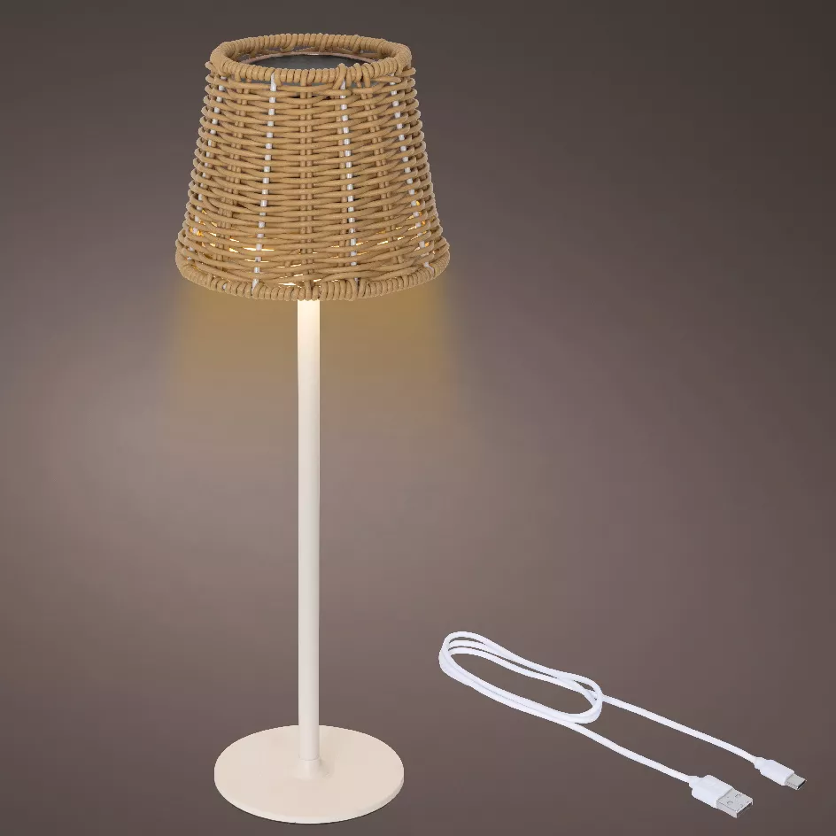 Lampada da tavolo solare LED da esterno (H38 cm) Marylebone Naturale