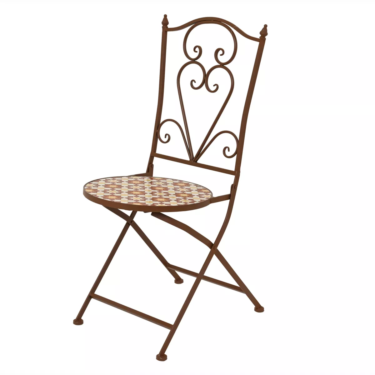 Klappbarer Bistrostuhl Madrid in Mosaik Braun
