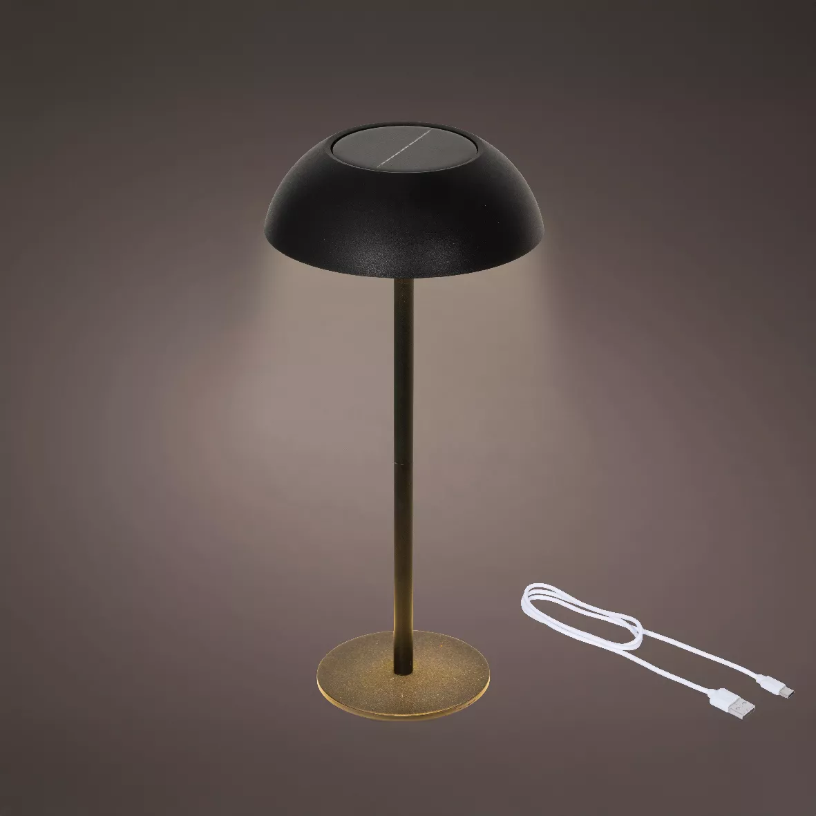 Lampada da tavolo solare LED (H33 cm) Malibu Nero