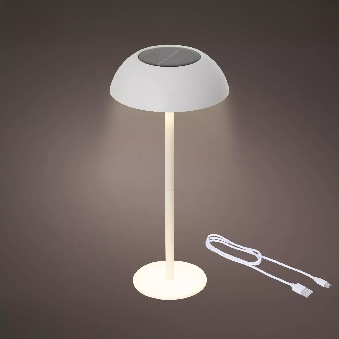 Lampada da tavolo solare 100 lumen (H33 cm) Malibu Bianco