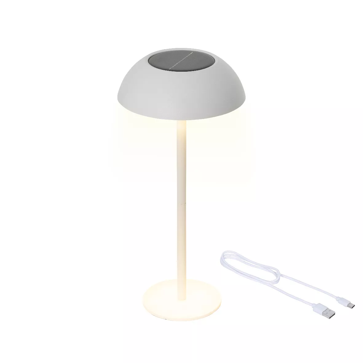 Lampada da tavolo solare 100 lumen (H33 cm) Malibu Bianco