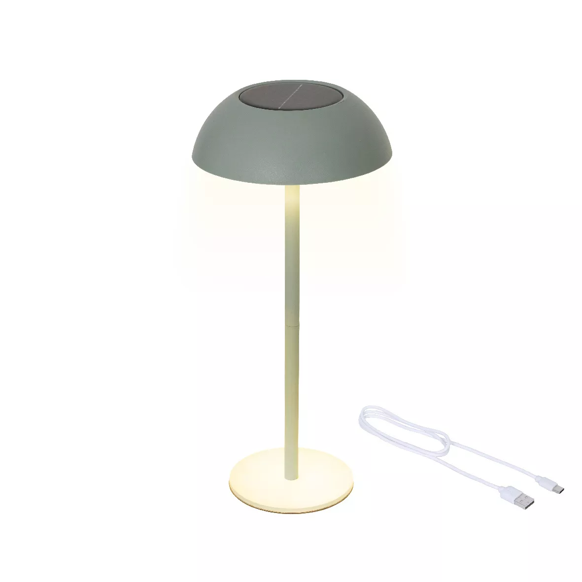 Lampada da tavolo solare 100 lumen (H33 cm) Malibu Verde menta