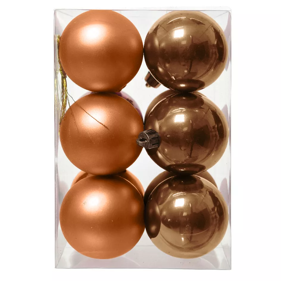 Set von 12 Weihnachtskugeln (D60 mm) Aravis Cognac