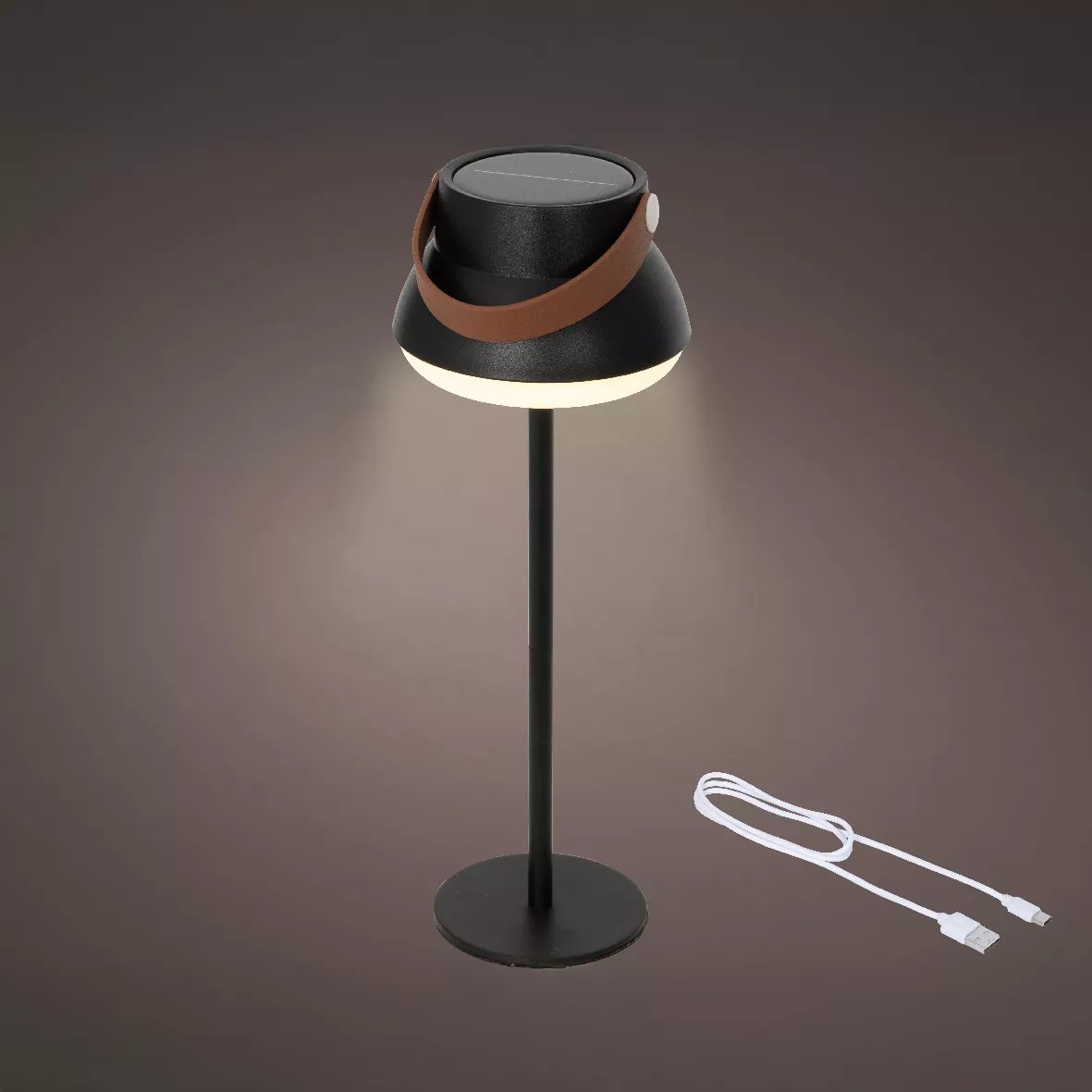 Lampada da tavolo solare 100 lumen (H36 cm) Tokyo Nero