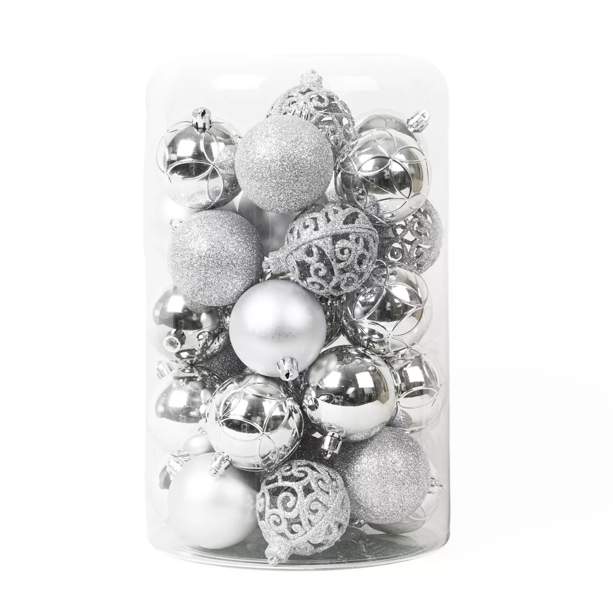 Lot de 35 boules de Noël (D60 mm) Aravis Argent