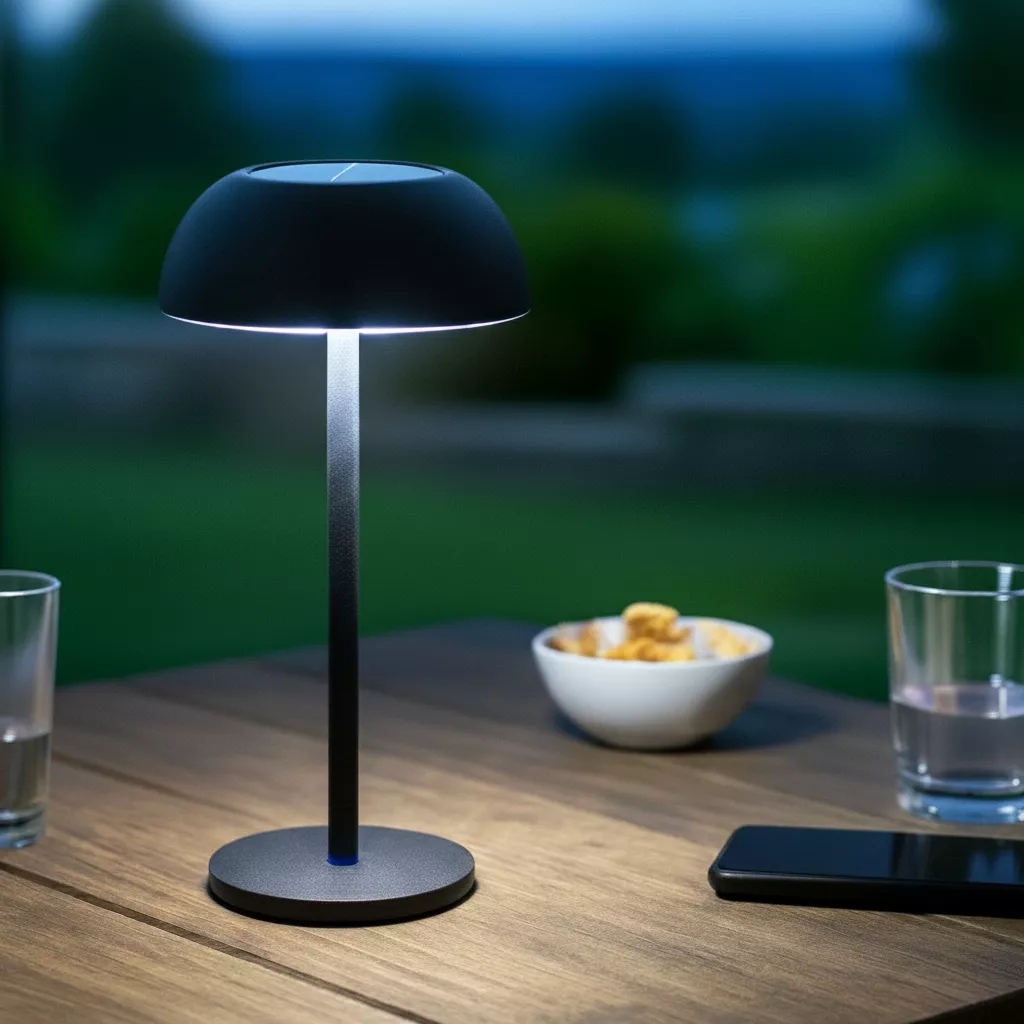 Lampada da tavolo solare LED (H33 cm) Malibu Nero