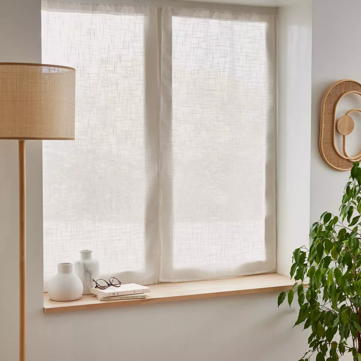 Paire de voilages effet lin (60 x 120 cm) Robin Beige