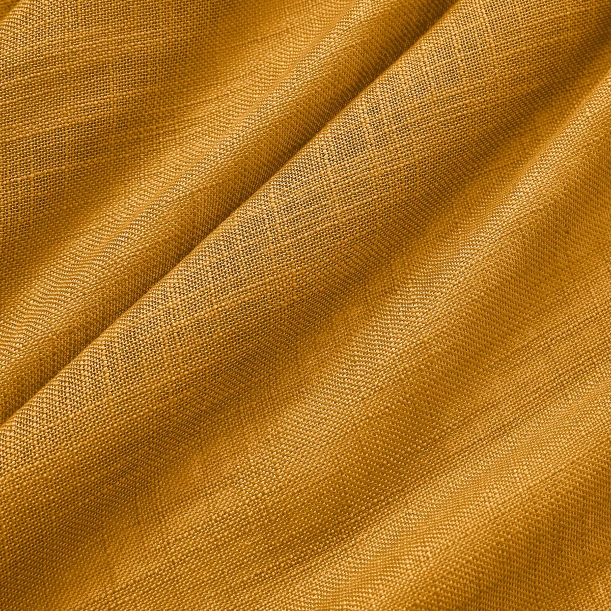 Paire de voilages passe-tringle effet lin (60 x 90 cm) Robin Jaune Ocre