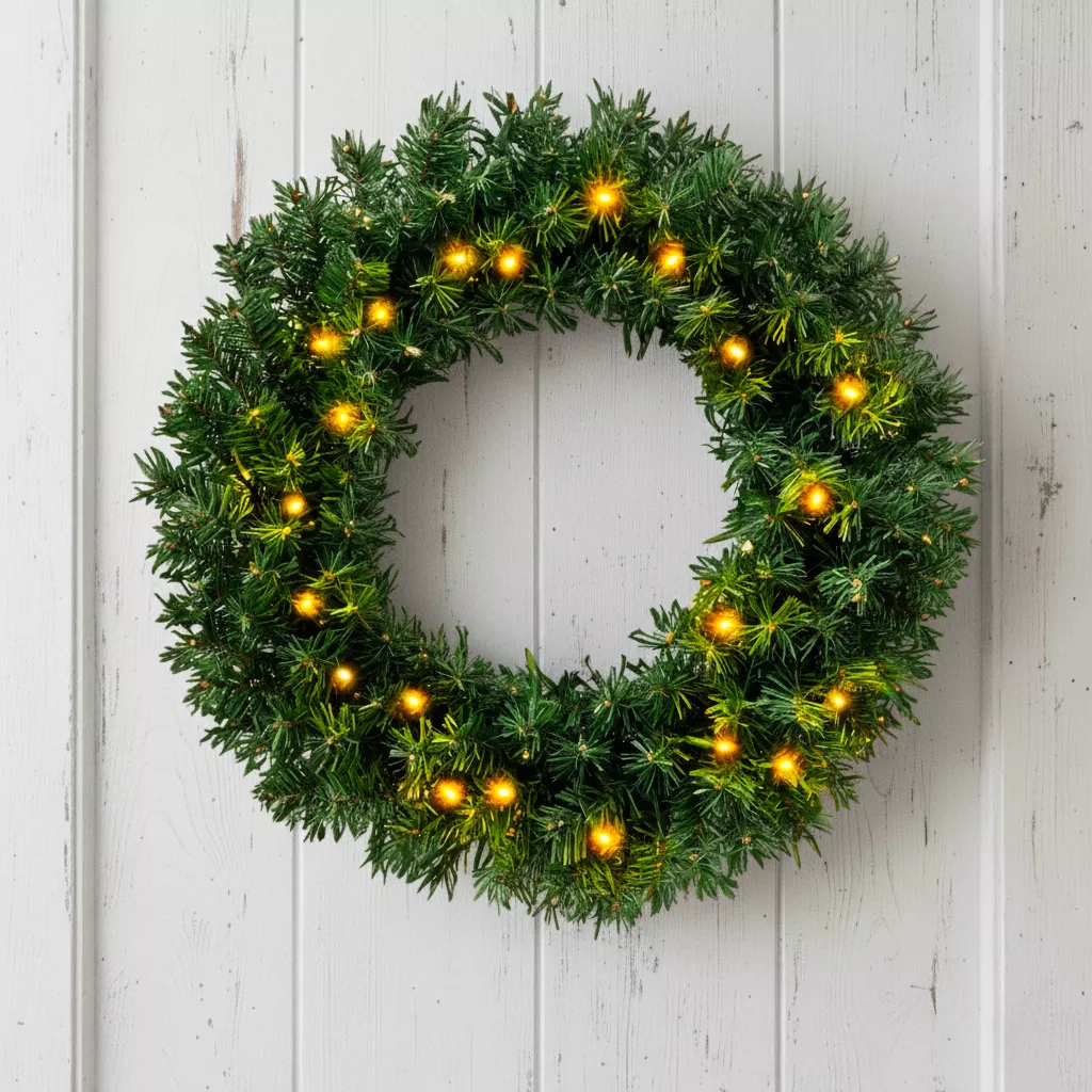 Corona di Natale luminosa (D60 cm) Royal Verde e bianco caldo