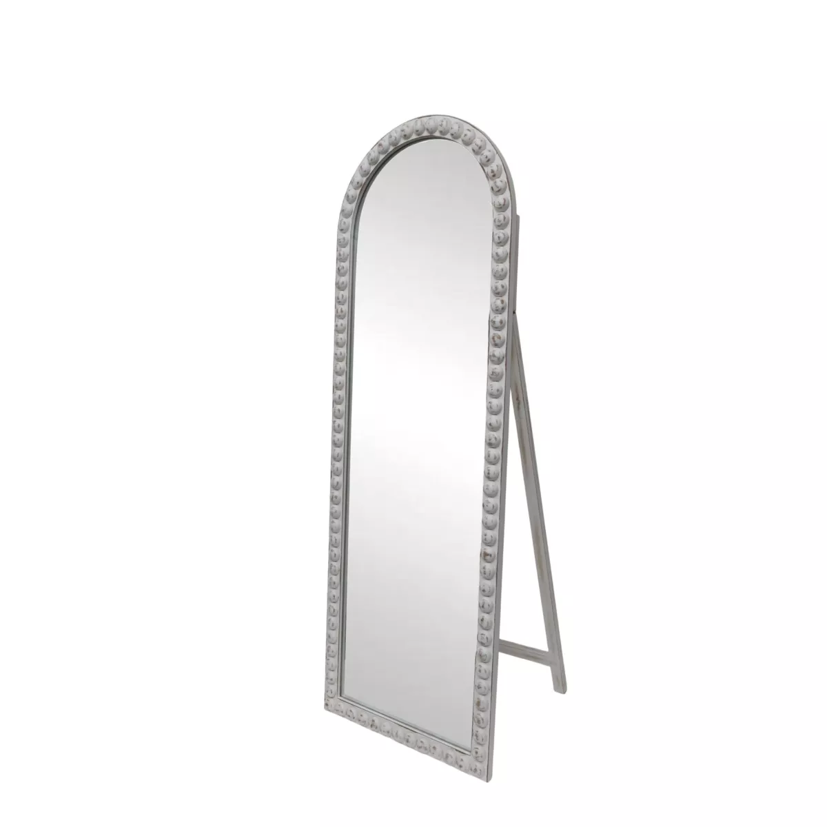 Grande specchio da appoggiare con cornice in legno (174 cm) Saguara Bianco