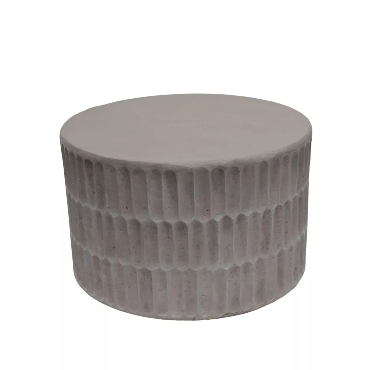 Beistelltisch rund aus oxidiertem Magnesium (H40,6 cm) Bondido Weiß