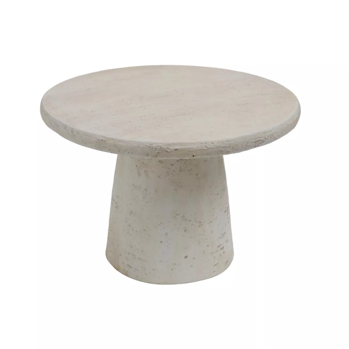 Tavolino rotondo in magnesio ossidato (H41,9 cm) Nuvian Bianco