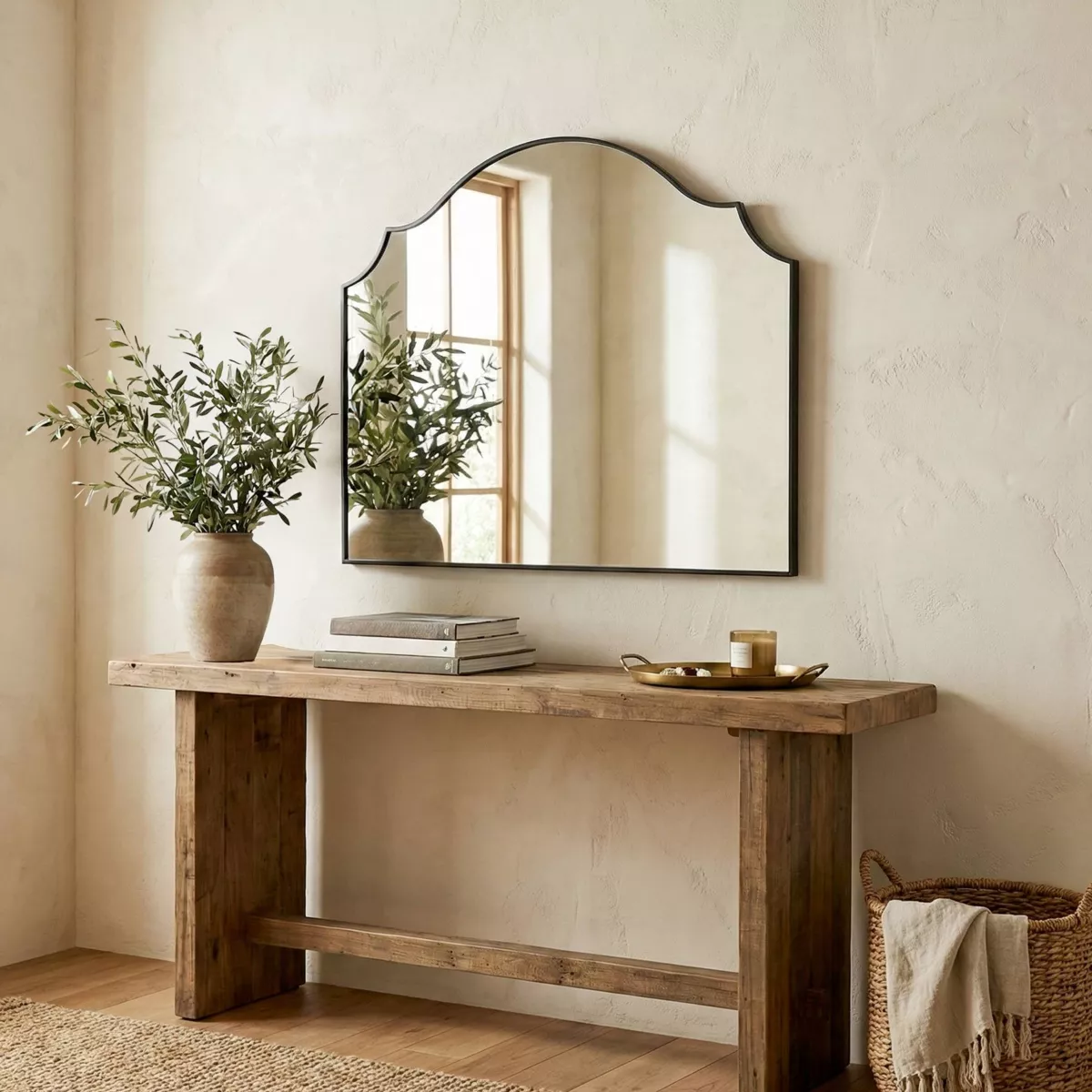 Specchio da parete con cornice in legno (78,1 cm) Baltin Nero
