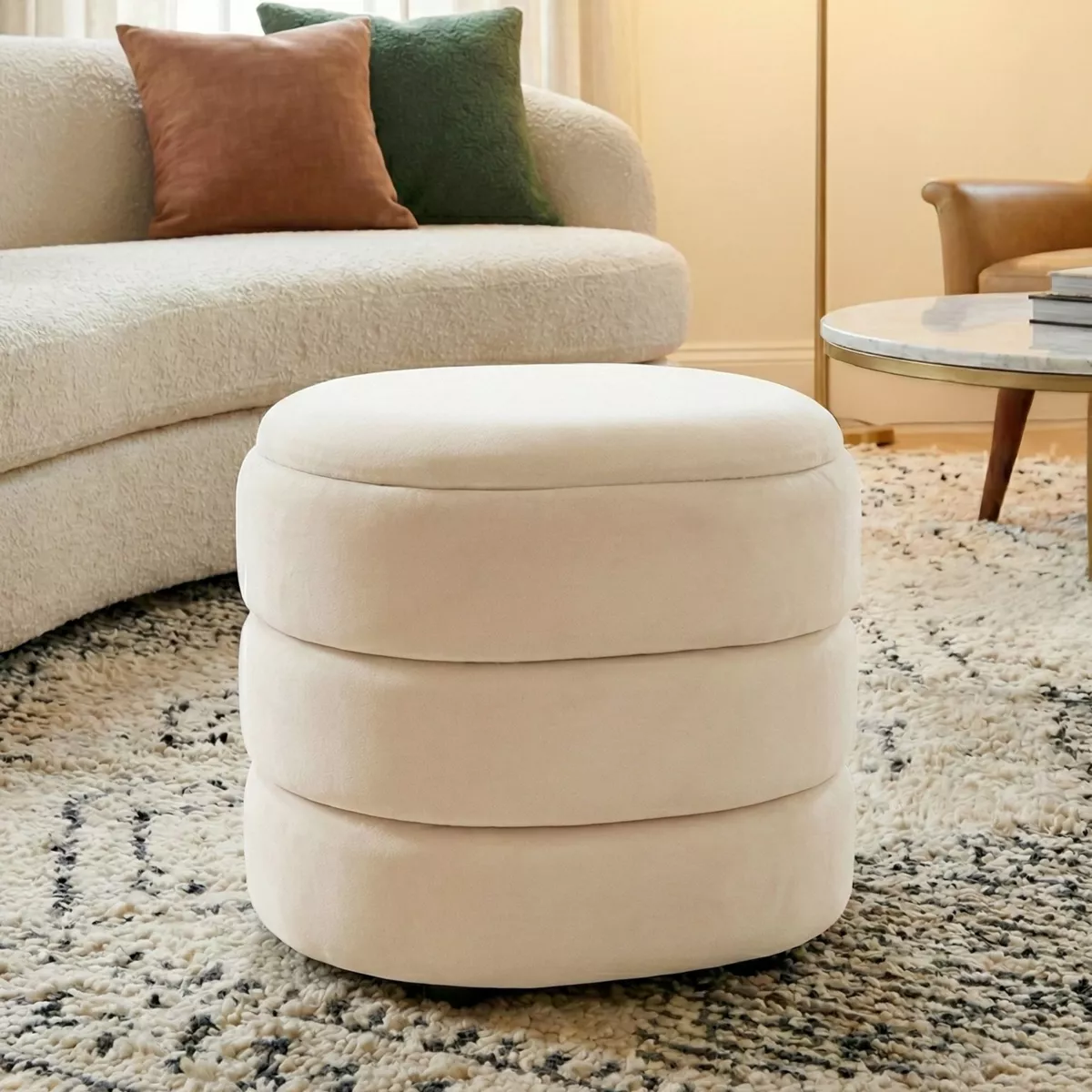 Puf de almacenamiento (H38 cm) Kilène Blanco