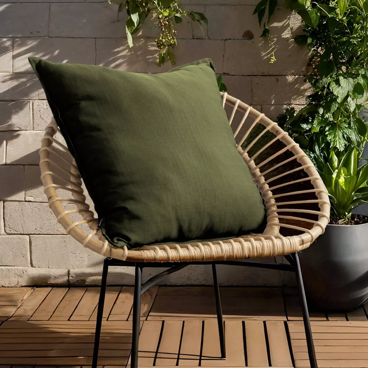 Coussin extérieur carré (60 x 60 cm) Sunset Vert kaki