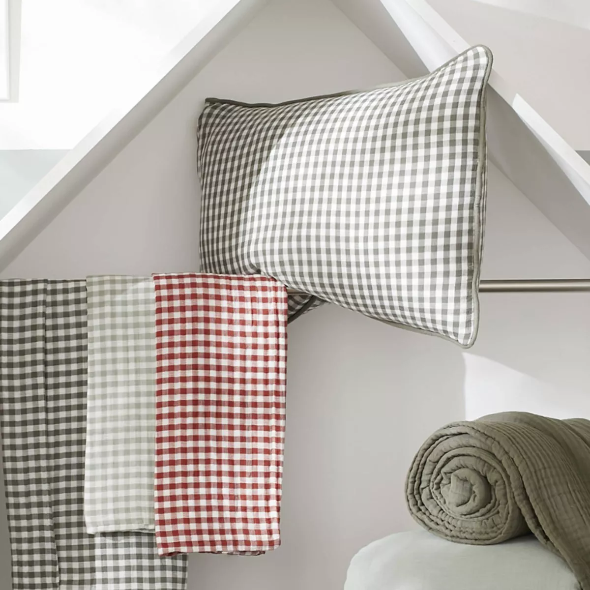 Coussin rectangulaire gaze de coton (40 x 60 cm) Vickie Terracotta