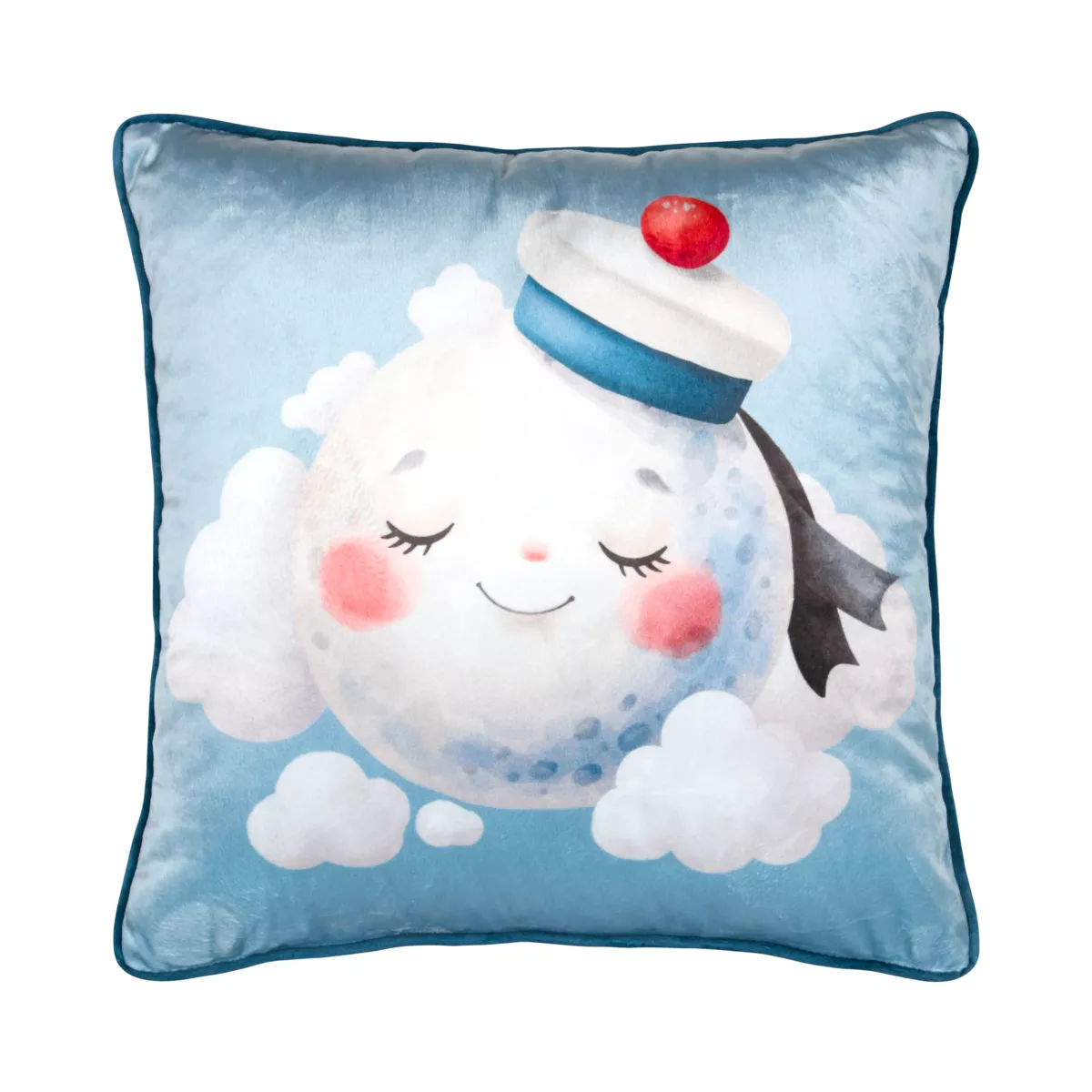 Cuscino velluto per bambini (40 x 40 cm) Moby Blu